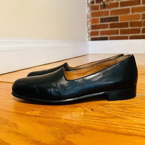 Zelli Men\'s Leather Black Loafers Flat Oxford Sz 9.5 M, Hand Crafted In Italy.